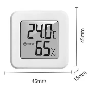 1 / 2 ЕЛЕМЕНТА Temea Smiley Мини LCD дигитален термометър-влагомер, измерване на влажността в помещението, Сензор за влажност на въздуха, метеорологичната станция