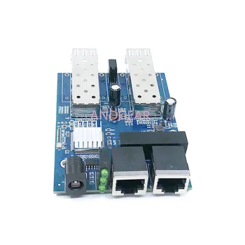10/100/1000 M оптичен комутатор Ethernet 2 RJ45 UTP 2 SFP 40 км Gigabit оптичен медиаконвертер 2SFP 2RJ45 Ethernet-1 бр.