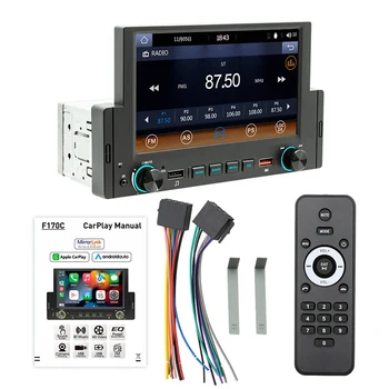 1Din 6,2-инчов Екран CarPlay Android-Авторадио Кола Стерео Bluetooth MP5 Плейър 2USB FM-приемник, Аудио система Главното устройство A