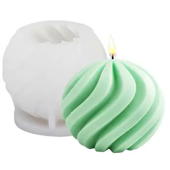3D Силиконови Форми за Свещи, Въртяща Форма от сапунена смола, Гипсова Форма за извършване на шоколад, Форма за торта ръчно изработени във формата На сфери За декор