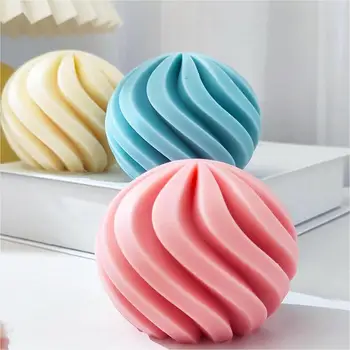 3D Силиконови Форми за Свещи, Въртяща Форма от сапунена смола, Гипсова Форма за извършване на шоколад, Форма за торта ръчно изработени във формата На сфери За декор
