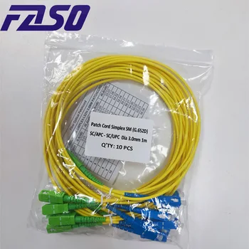 FASO 50шт 1 Метър Оптичен Пач Кабел SC/APC, SC/UPC SX Core 3.0 мм Однорежимный Жилетка G652D Жълто LSZH Яке