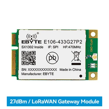 LoRaWAN SX1302 433 Mhz Gateway модул E106-433G27P2 27dBm PCI-e Интерфейс, Ниска Консумация на енергия 5 км SMD Модул SPI IPX