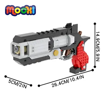 MOOXI Военна Шутър Игра Оръжие Револвер Модел Блок Строителство Тухла Развитие Играчка За Деца, Подарък Сглобяване на Детайли MOC1113