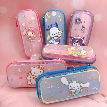 Sanrio Аниме молив случай на Hello Kitty Melody Cinnamoroll молив случай Кавайная чанта за багаж, чанта за химикалки, Ученически Канцеларски материали за учениците