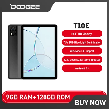 Tablet PC DOOGEE-T10E, 10.1-инчов HD-дисплей, TUV SUD, сертификат Blue Light, 9 GB + 128 GB, Android, 13, батерия 6580 ма