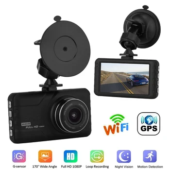 Автомобилен Видеорекордер WiFi Full HD 1080P Dash Cam Камера за задно виждане, видео Рекордер за Нощно Виждане Авто Dvr един dashcam GPS Автомобилни Аксесоари