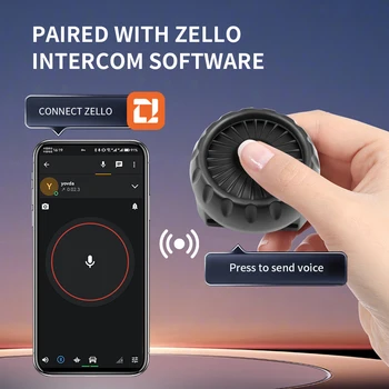 Безжична Bluetooth PTT Бутон за управление на рацией, високоговорител, микрофон, говорител, с каишка за телефон iOS Android за ZELLO