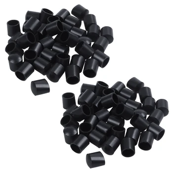 Гумени капачки от 80 части, черни гумени тръби с кръгла форма, краищата на 10 мм