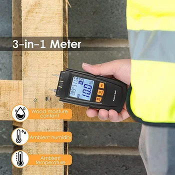 Измерване на влажност на дървесина С дълъг сензор, Цифрово измерване на влажността на дърва за огрев, измерване на влажност на дървесина за дървен материал, сензор за влажност на въздуха штыревого тип