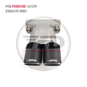 Накрайници от неръждаема стомана HMD за Porsche 718 GTS, черен гланц