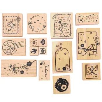 Ръчен печат DIY Дървени печати за албуми, Изготвяне на карти за извършване на работи Вечерни аксесоари за бродерия
