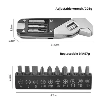Сгъваем Портативен набор от шестоъгълни ключове Регулируем Мултифункционален ключ с мулти-ръчни инструменти за ремонт на велосипеди