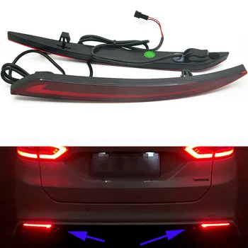 Стилът на задната Червен фенер 3D led Оптичен Рефлектор задна броня за шофиране на заден Стоп-сигнал Въртящи се светлини за Ford Fusion Mondeo 2014 ~ 2016