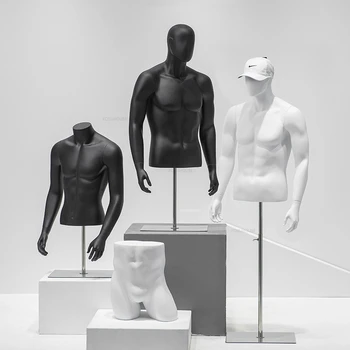 Съвременните пластмасови мъжки Манекени ABS за магазин дрехи, Манекен за мускулите на корема, Поставка за демонстрация на човешкото бельо, подпори за манекен
