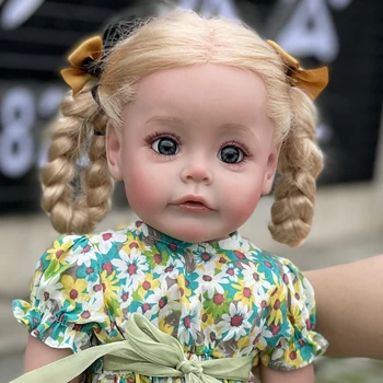 ХАОС ВОЗРОЖДЕННЫЙ 22 инча, вече боядисана, Готова кукла, Възстановената Момиче-момче, 3D Кожата, Видимите вени, Ръчни косата, Художествена Кукла