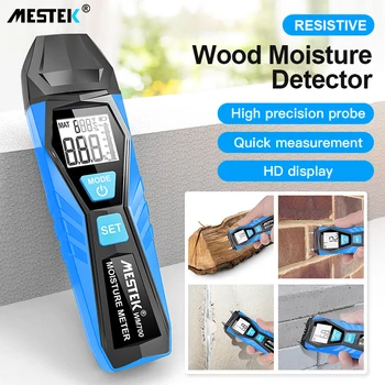 Цифрово Измерване на влажността на дървесината MESTEK, Влагомер, Детектор за влажност на дървесината, машина за висока точност на сензор на влажност на дървесина, LCD дисплей 0-75%